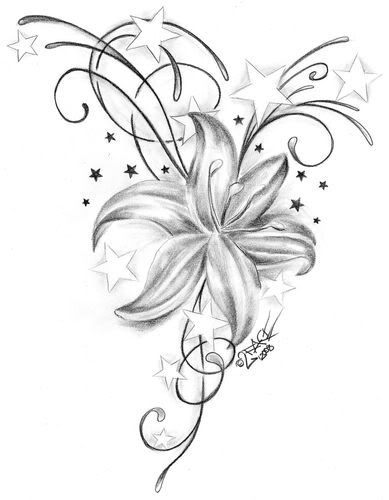 flower tattoo designs black and white