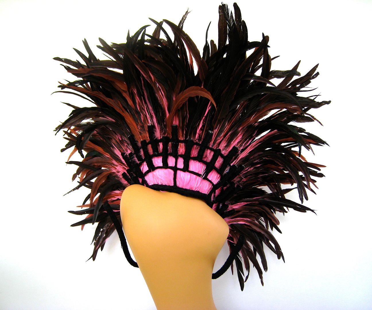 PINK Feather DRAG SAMBA CARNIVAL CABARET BACK HARNESS eBay