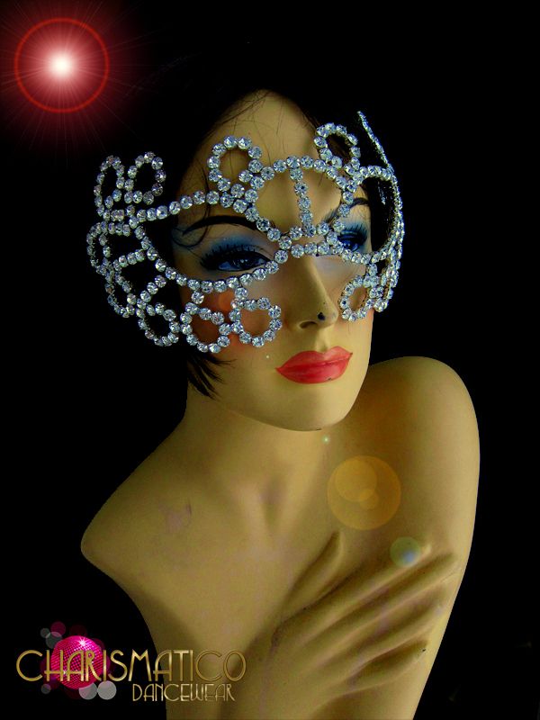 Charismatico Lady Gaga Open Work Swirled Iridescent Crystal Rhinestone