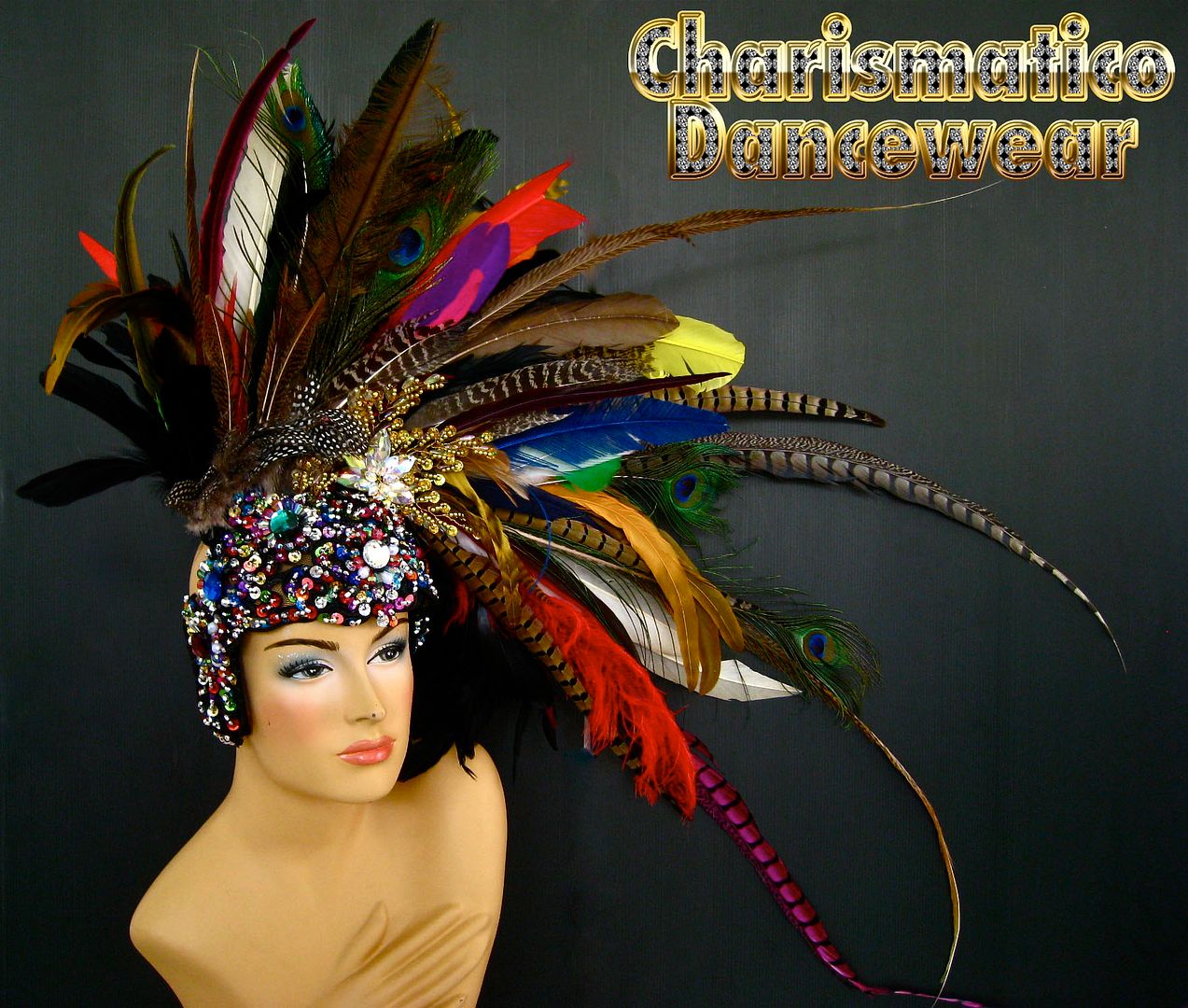 multicolor FANCY Drag SAMBA CARNIVAL Feather Headdress eBay