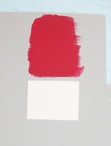 Ζωγραφική πάνω κόκκινη περιοχή, κάτω πρόσωπο περιοχή χρωματιστά