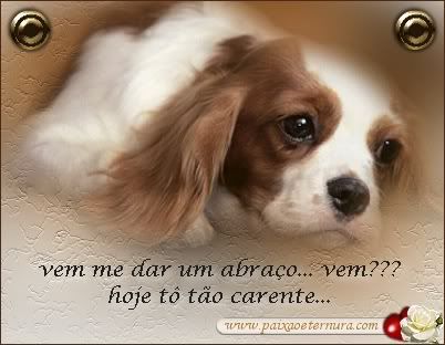 Vem me dar um abraço Hoje tô tão carente