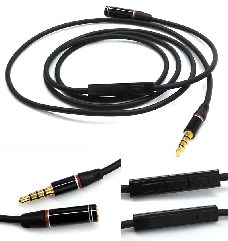 Headphone Adapter with Remote & Mic Extension Cable for apple iphone 6