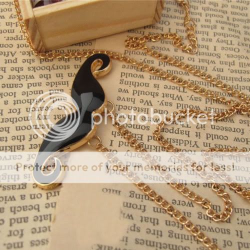 Vintage Alloy Moustache Handlebar Cosplay Mustache Long Necklace 