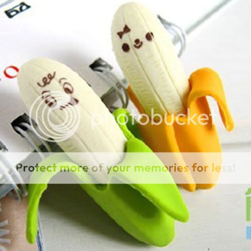 4 Novelty Banana Rubber Pencil Eraser Stationery Children Kid Encourage Gift Toy