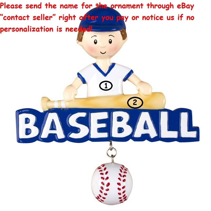 Sports BASEBALL Player Personalized Christmas Tree Ornament