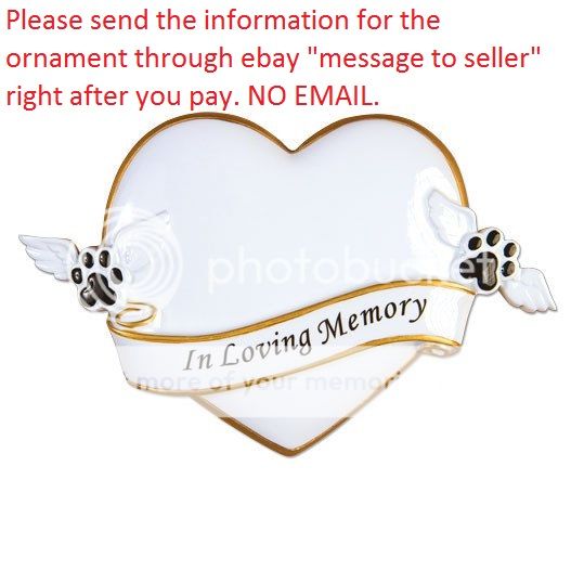 In Loving Memory Of My Pet Dog Cat Heart Personalized Christmas Tree Ornament Ebay