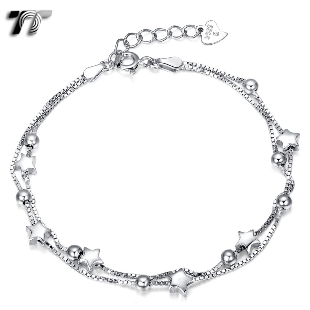 925N08 TT RHODIUM 925 Sterling Silver Star Pendant Necklace NEW