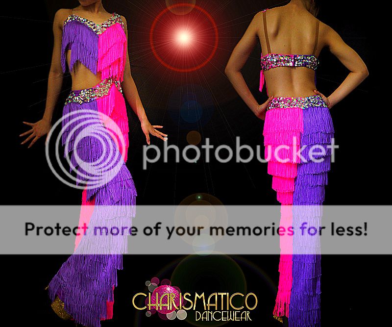 CHARISMATICO Dance with the Stars purple and pink Latin fringe pants | eBay