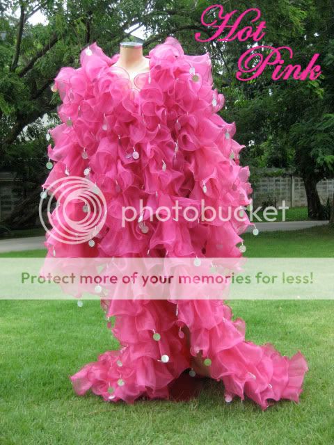 FUCHSIA Organza SISSY CABARET DragRuffle Coat DRESS  