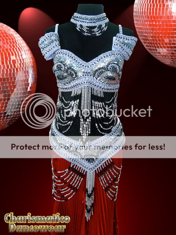   Red EXOTIC BEADED SEQUIN ARABIAN belly dance Bra+belt+Skirt Set  