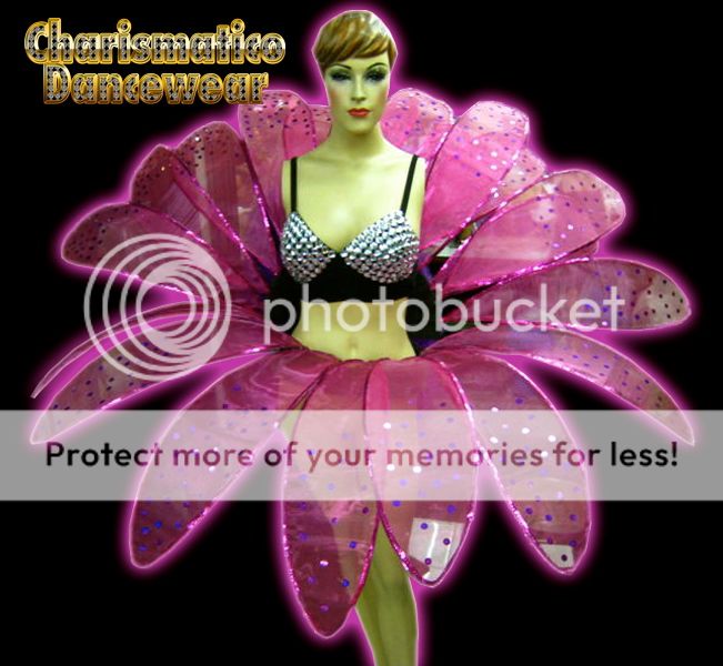 Pink Drag Queen CABARET HUGE Flower Dress BELT Costumes  