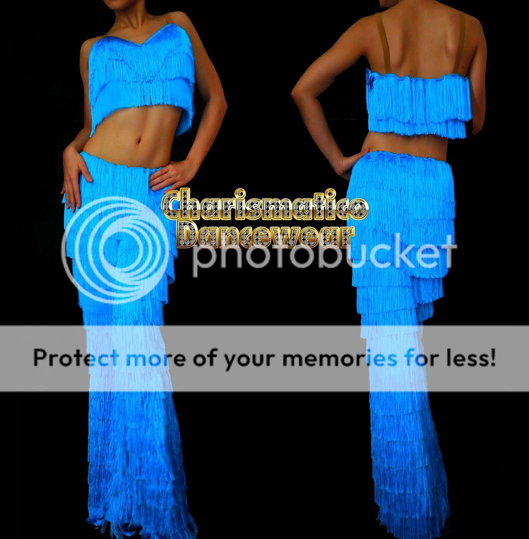 BLUE SALSA Latin SAMBA Fringe YULIA dance pants & Top