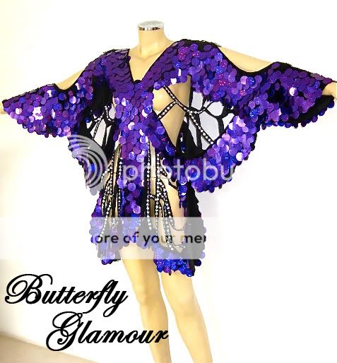 purple Sequin Drag Queen butterfly Halloween GLAM dress  