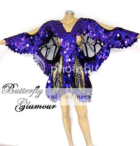 purple Sequin Drag Queen butterfly Halloween GLAM dress  