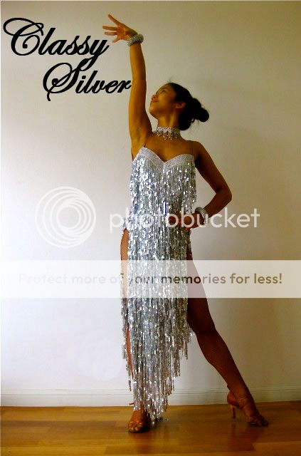 LATIN PRO SALSA SHINNY FRINGE SALSA CHA CHA DANCE DRESS  